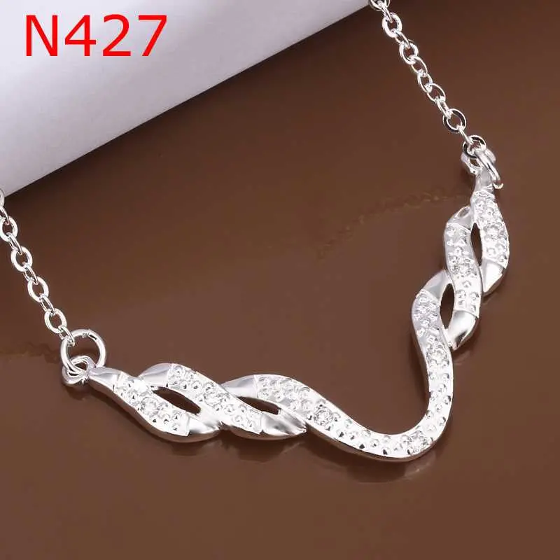 Style Silver Necklaces Crystal U Shaped Collares Populares Elegant166 6