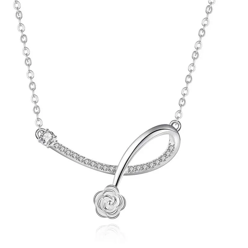 Style Silver Necklaces Crystal U Shaped Collares Populares Elegant166 8
