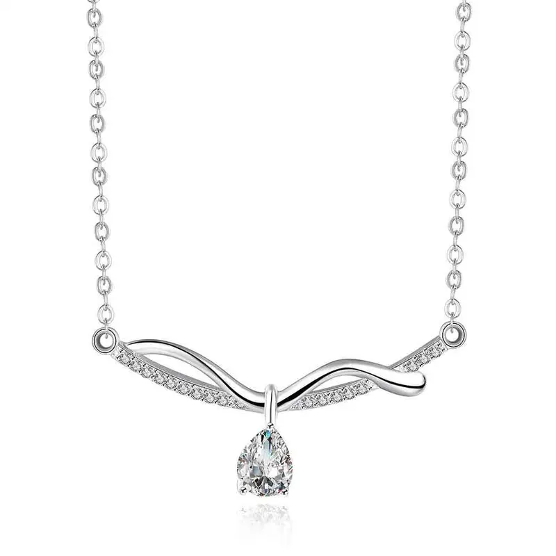 Style Silver Necklaces Crystal U Shaped Collares Populares Elegant166 9