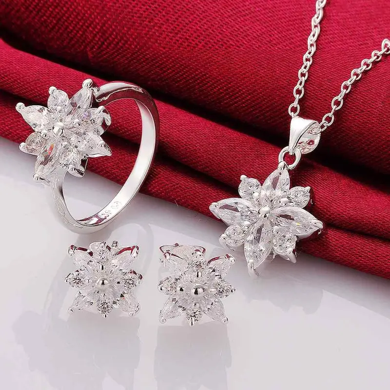 Style Silver Plated Jewelry Set Star Flower R+E+N Jewellery 2
