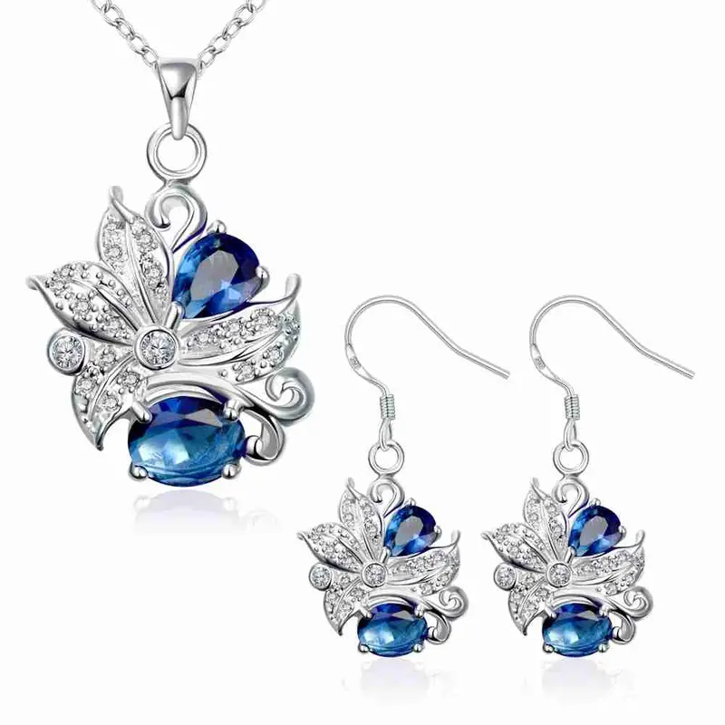 Style Silver Plated Jewelry Sets Panda Head Necklace+Earrings African Jewelry Set Bone191 1