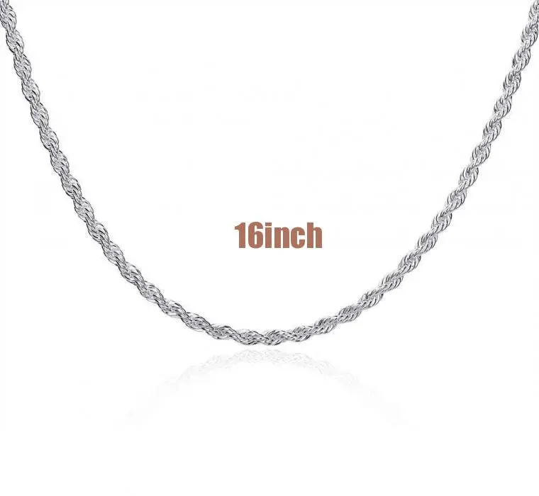Style Silver Plated Necklaces & Pendants Shine Twisted Rope Collier Plastron Charm  67 1