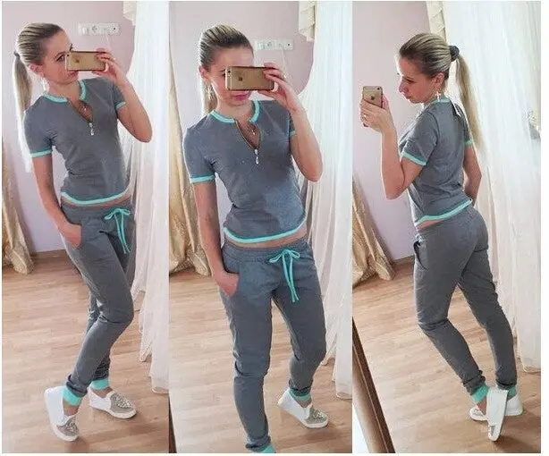 Style Sweatshirt Print Tracksuit Women Long Pants Pullover Tops Womens Set Women Suits Women Clothing Plus Size 1