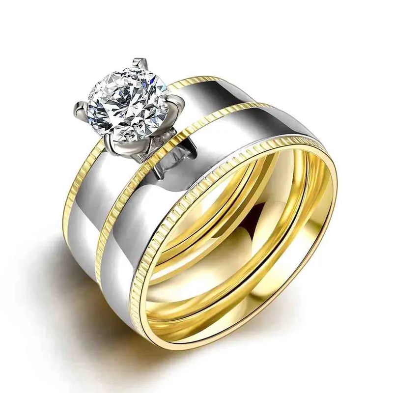 Style Titanium Steel Ring Rose Crystal Anel De Ouro Personalized135 1