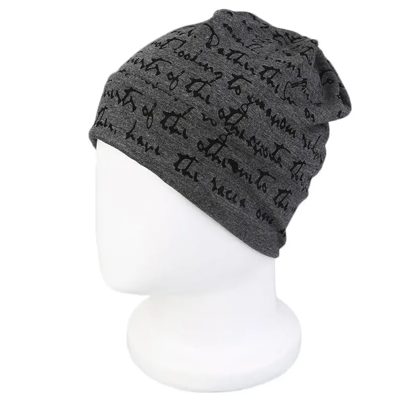 Style Trendy Letter Decoration Cottoncap Polyester Knitted Hip-Hop Cap Hat Warm Protect Ear Cap 1