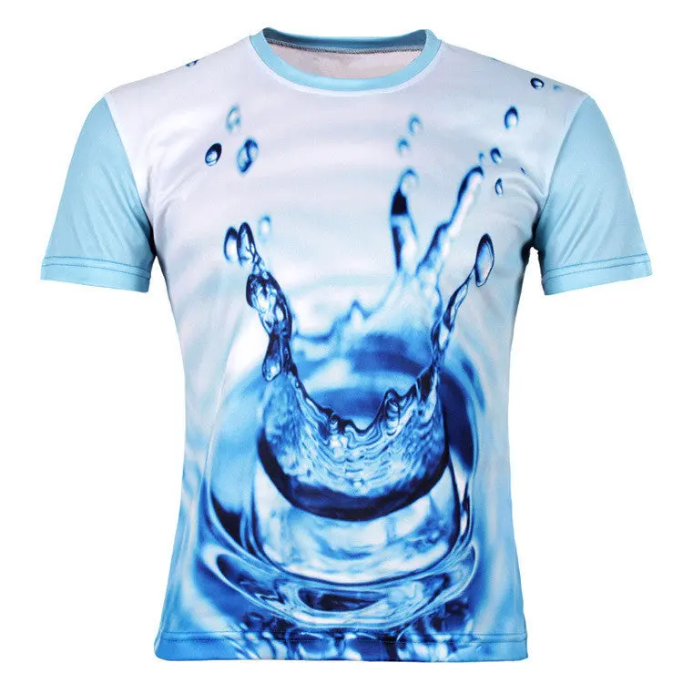 Style Water Droplets Move Printed 3D T-Shirts, Punk 3D Short Sleeve T- Shirt M - 3Xl's T- Shirts 1