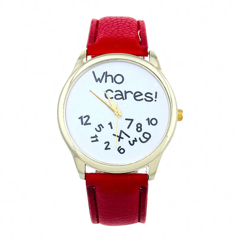 Style Who Cares Irregular Figure Women Wristwatch Watches Quartz Watch Relogio Letter Printed Hour 1