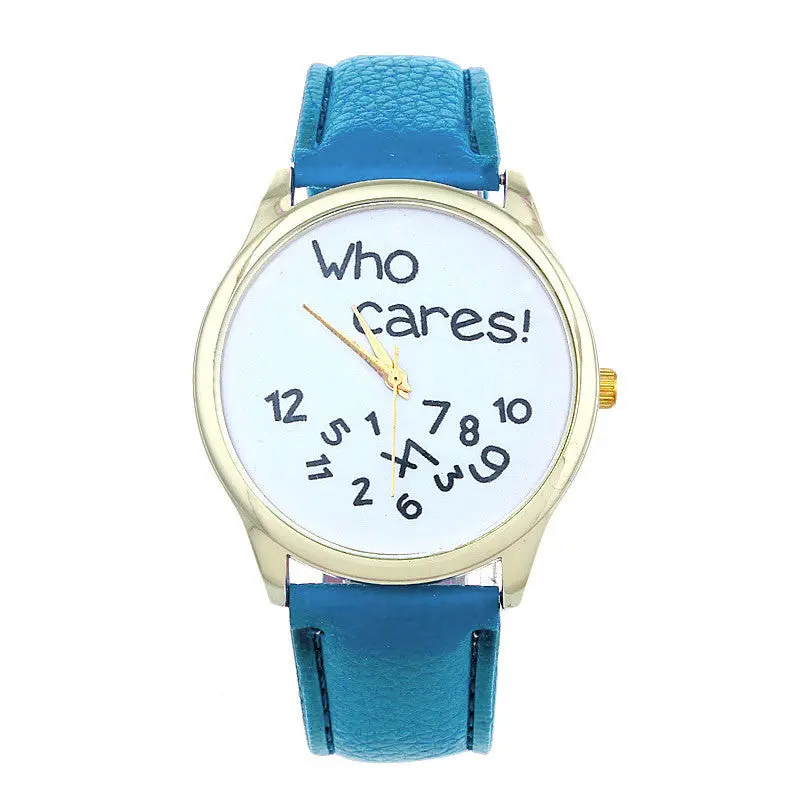 Style Who Cares Irregular Figure Women Wristwatch Watches Quartz Watch Relogio Letter Printed Hour 10