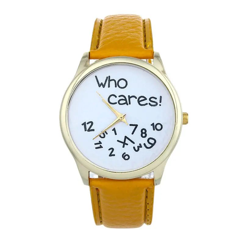 Style Who Cares Irregular Figure Women Wristwatch Watches Quartz Watch Relogio Letter Printed Hour 11