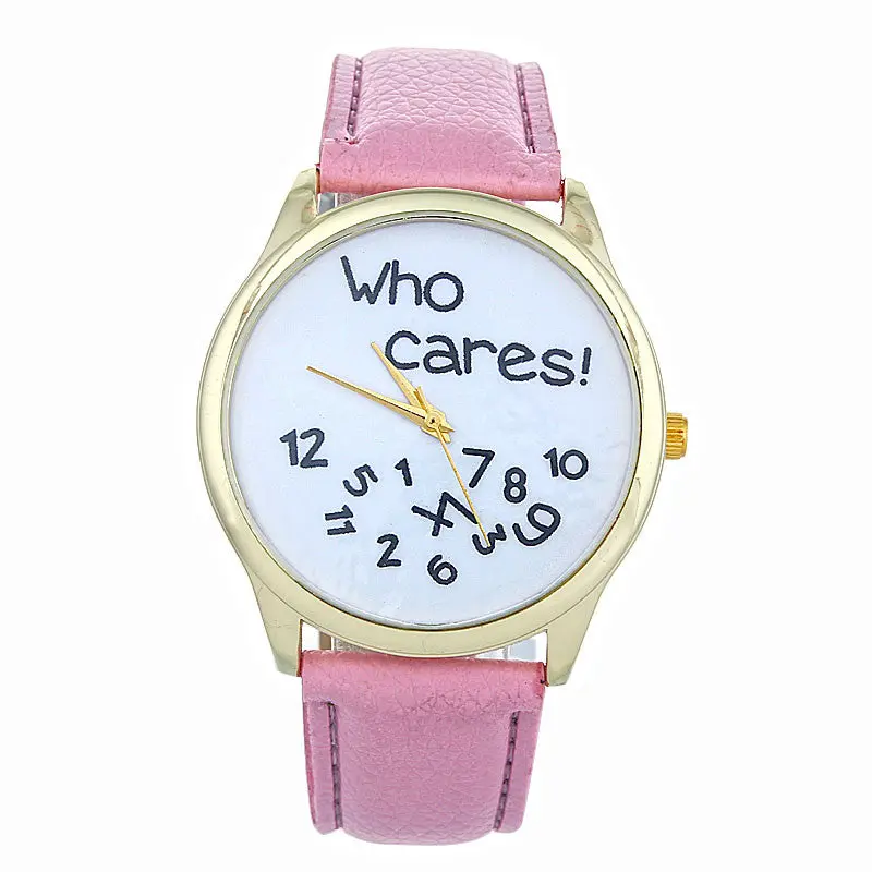 Style Who Cares Irregular Figure Women Wristwatch Watches Quartz Watch Relogio Letter Printed Hour 12