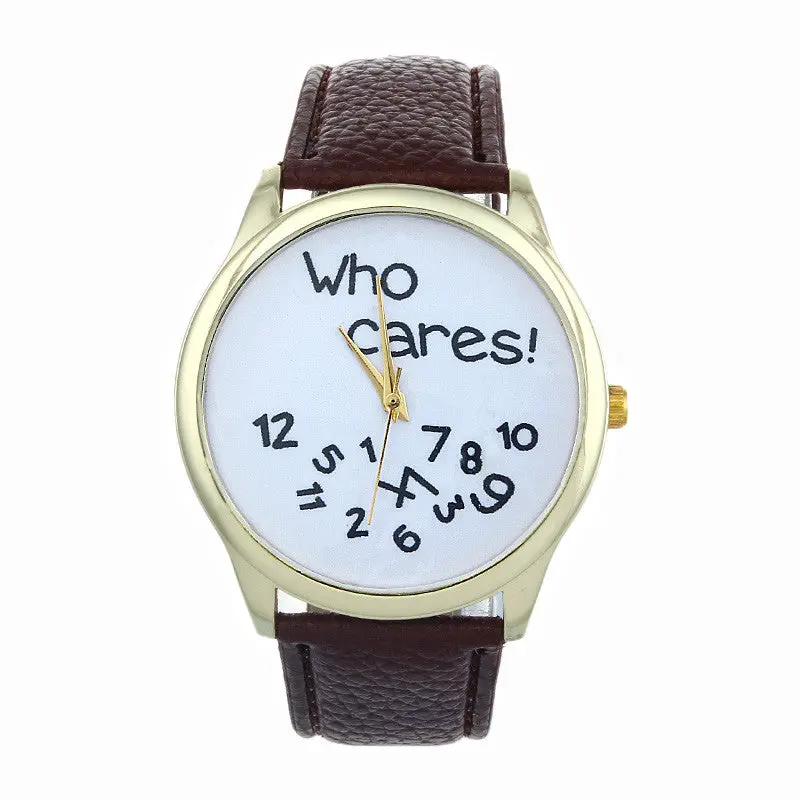 Style Who Cares Irregular Figure Women Wristwatch Watches Quartz Watch Relogio Letter Printed Hour 13