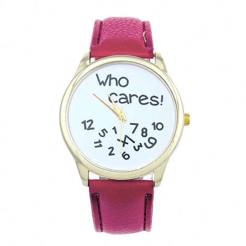 Style Who Cares Irregular Figure Women Wristwatch Watches Quartz Watch Relogio Letter Printed Hour 2