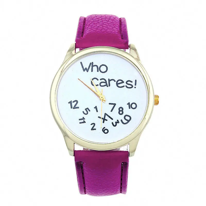 Style Who Cares Irregular Figure Women Wristwatch Watches Quartz Watch Relogio Letter Printed Hour 3