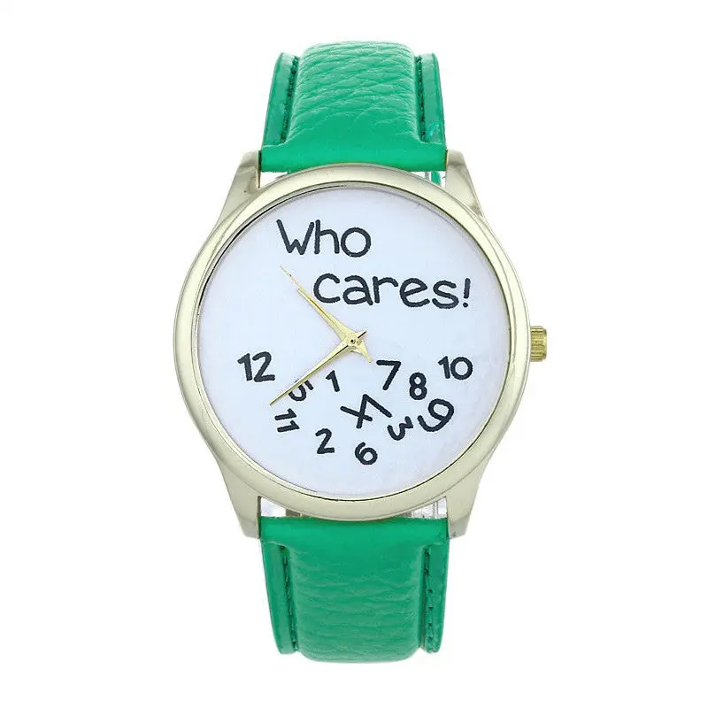 Style Who Cares Irregular Figure Women Wristwatch Watches Quartz Watch Relogio Letter Printed Hour 5