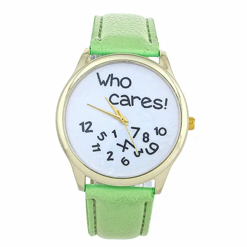 Style Who Cares Irregular Figure Women Wristwatch Watches Quartz Watch Relogio Letter Printed Hour 6
