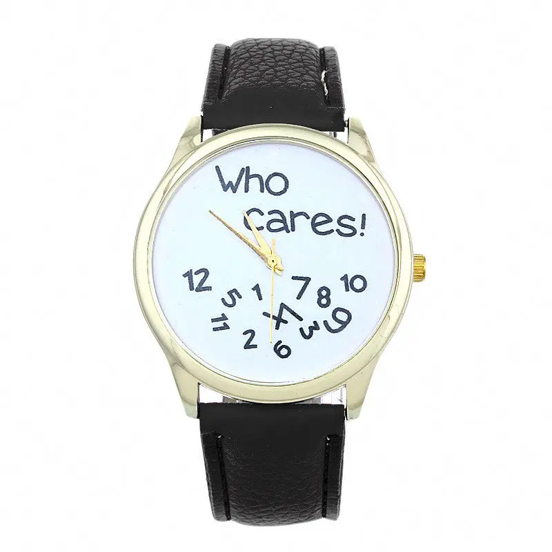 Style Who Cares Irregular Figure Women Wristwatch Watches Quartz Watch Relogio Letter Printed Hour 7