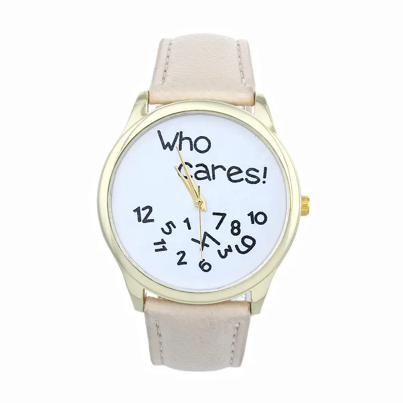 Style Who Cares Irregular Figure Women Wristwatch Watches Quartz Watch Relogio Letter Printed Hour 8
