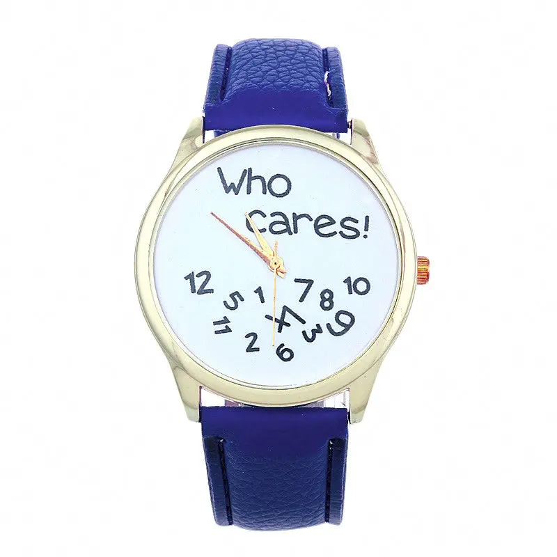 Style Who Cares Irregular Figure Women Wristwatch Watches Quartz Watch Relogio Letter Printed Hour 9
