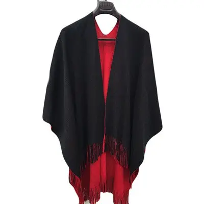 Style Women Knitted Cashmere Poncho Sweater Plus Size Shawl Cardigans Sweater Coat Knitwear 1