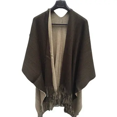 Style Women Knitted Cashmere Poncho Sweater Plus Size Shawl Cardigans Sweater Coat Knitwear 2