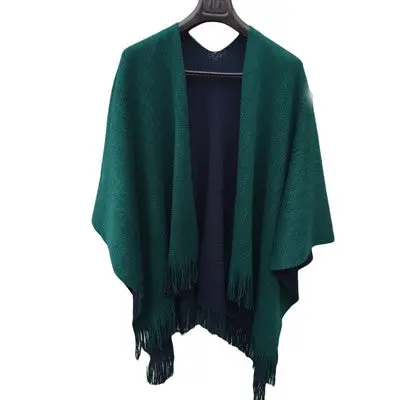 Style Women Knitted Cashmere Poncho Sweater Plus Size Shawl Cardigans Sweater Coat Knitwear 3