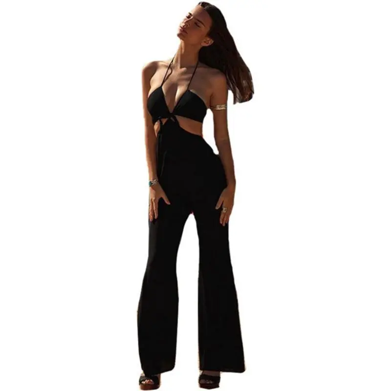 Style Women Rompers And Jumpsuits Long Pants Women Strapless Sexy Club Party Night Women's Jumpsuit Cut Out Romper 5