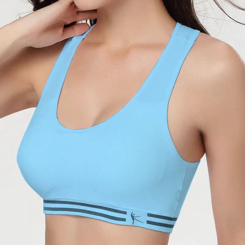 Stylesexy Casual Seamless Racerback Padded Bra Short Solid Fitness Stretch Workout Tank Tops 1