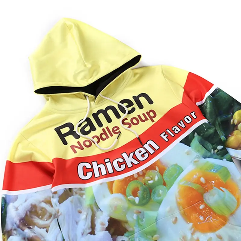 Stylestylishlong Sleeve 3D Print Chicken Flavor Food Pattern Hoody Sweatershirts With Hat Pullover Sportwear 5