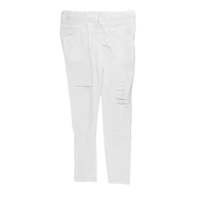 Stylish Broken Hole Pencil Pants Casual Slim Decorate Trousers Pants 5