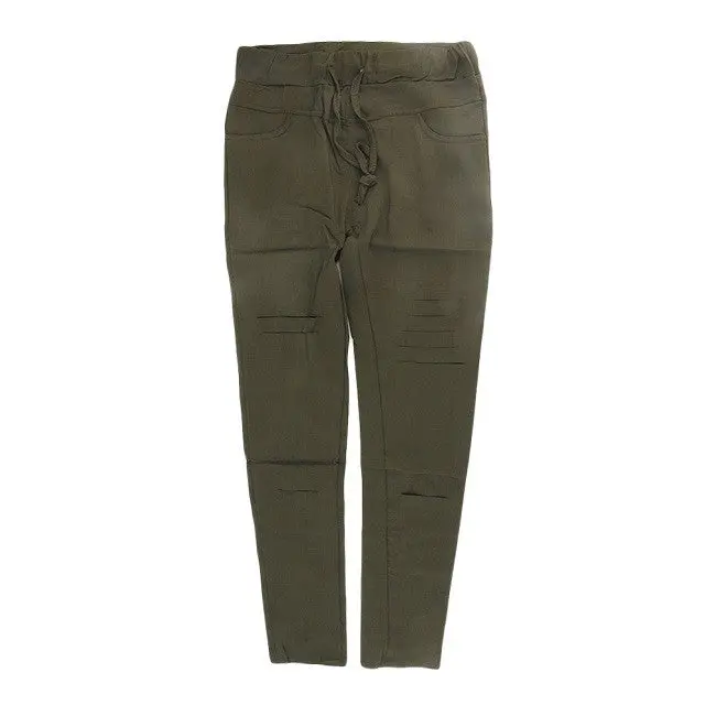 Stylish Broken Hole Pencil Pants Casual Slim Decorate Trousers Pants 9
