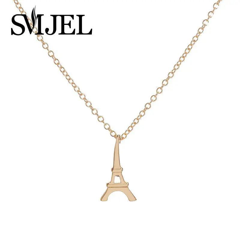 Stylish Elegance American Style Jewelry Paris Eiffel Tower Necklace In Silver N063 1