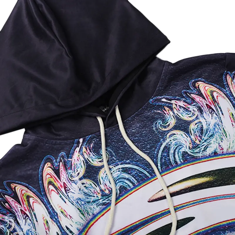 Stylish Long Sleeve 3D Print Big Eye Pattern Hoody Sweatershirts With Hat Pullover 4