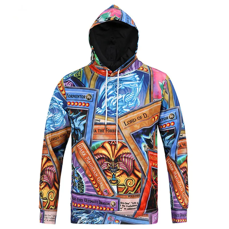 Stylish Long Sleeve 3D Print Magic Card Pattern Hoody Sweatershirts With Hat Pullover Sportwear L6028 1