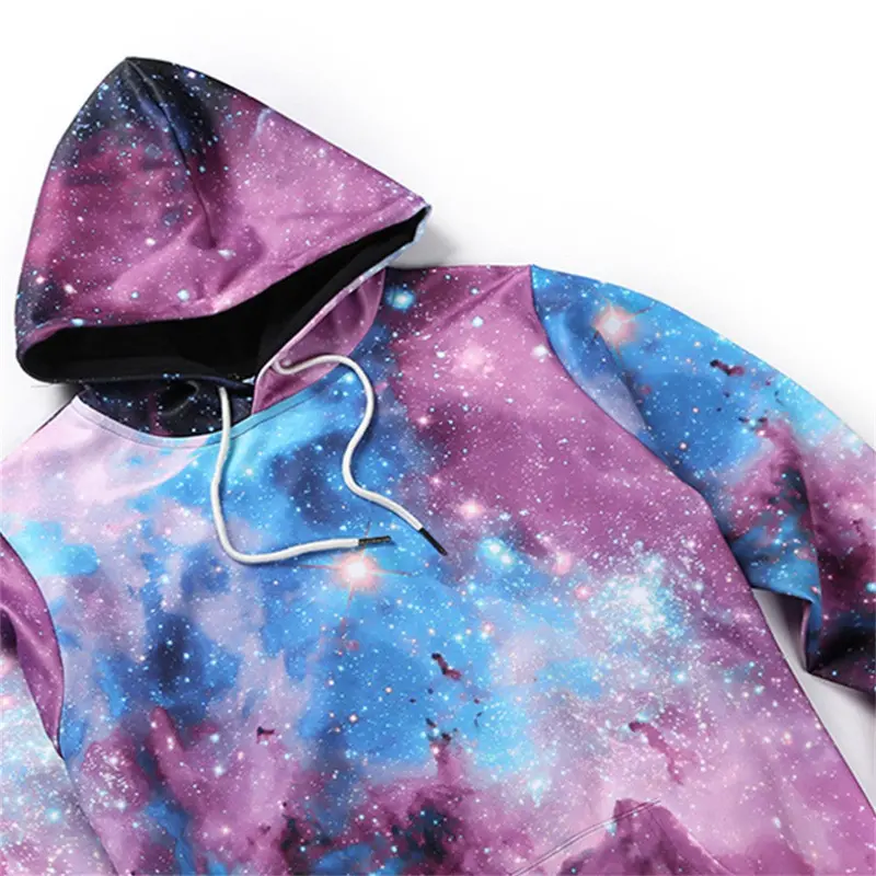 Stylish Long Sleeve 3D Print Star Sky Pattern Hoody Sweatershirts With Hat Pullover Sport Wear L6023 3