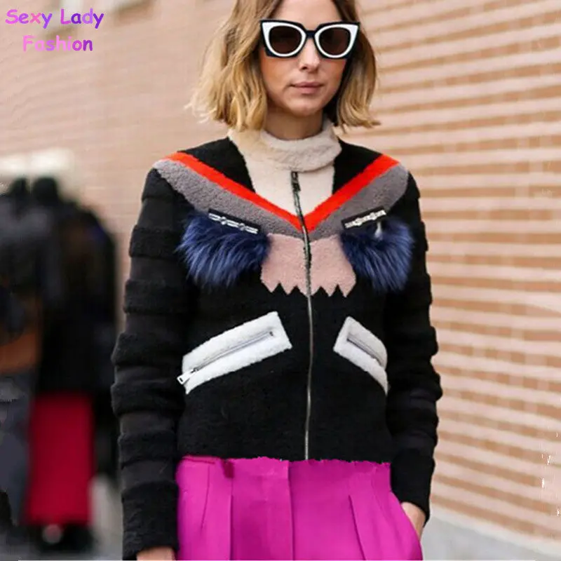 Stylish Monster Beading Real Raccoon Fur Eye Eyelash Patchwork Faux Wool Fur Thin Parka Coat Luxury Lady Jacket Outwear 2
