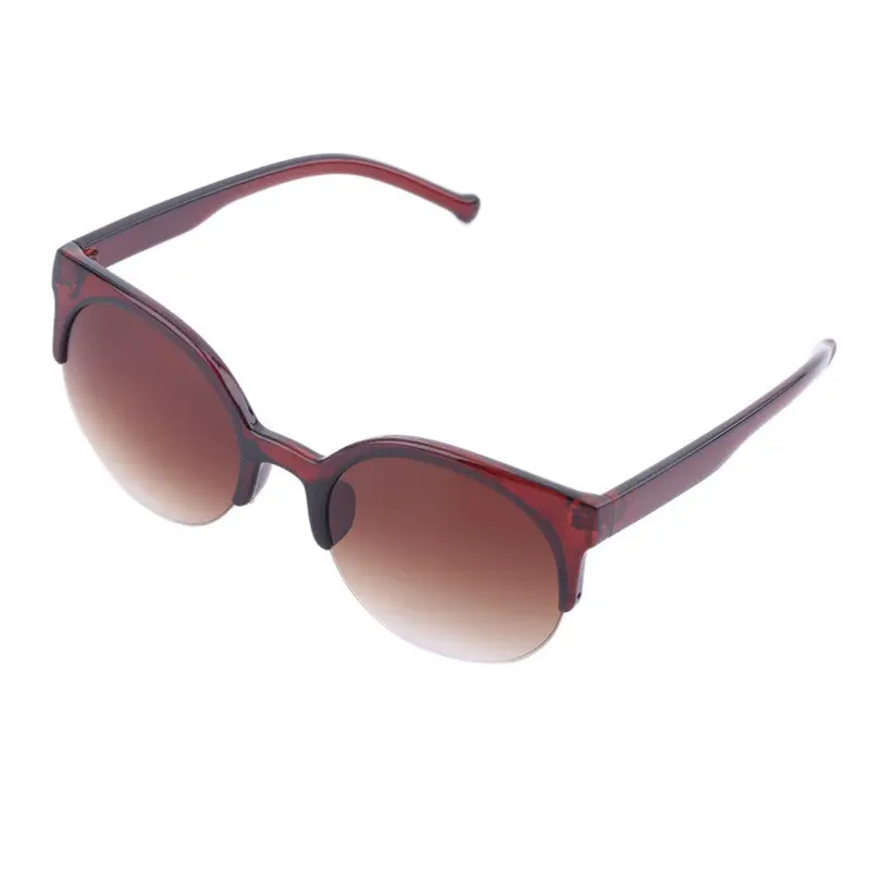 Stylish Spectacle Retro Cat Eye Round Half Frame Sunglasses Outdoor Driving Goggles 2