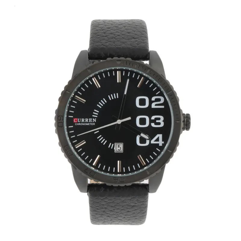 Stylish Waterproof Quartz Businesswatch With Calendar Leather Strapcasual Sports Watches 1