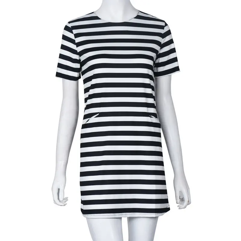 Stylish Women Dress Plus Size Short Sleeve Loose Casual Elegant Party Dresses Casual Beach Vestidos 2