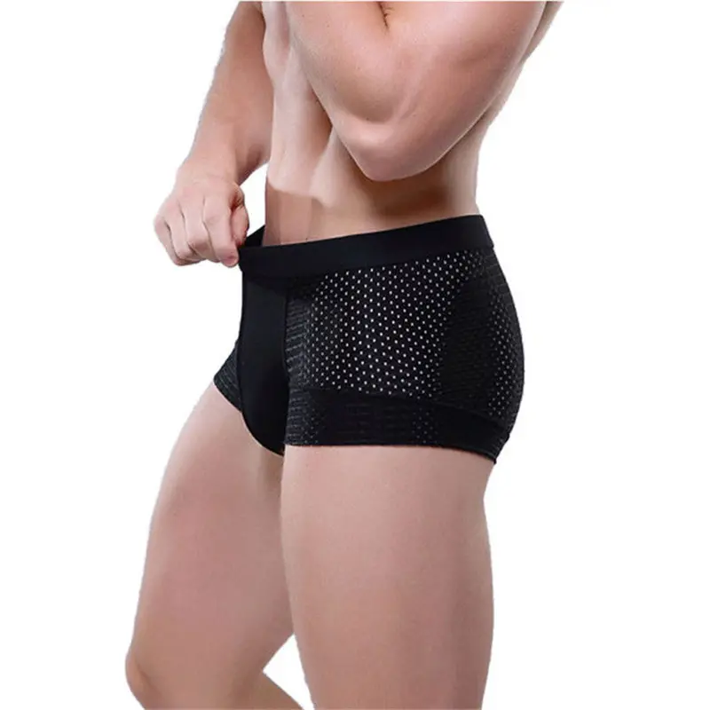 Stylish Xl3xl Mens Meryl Underwear Sexy Mesh Boxer Breathable Underpants For Man 3