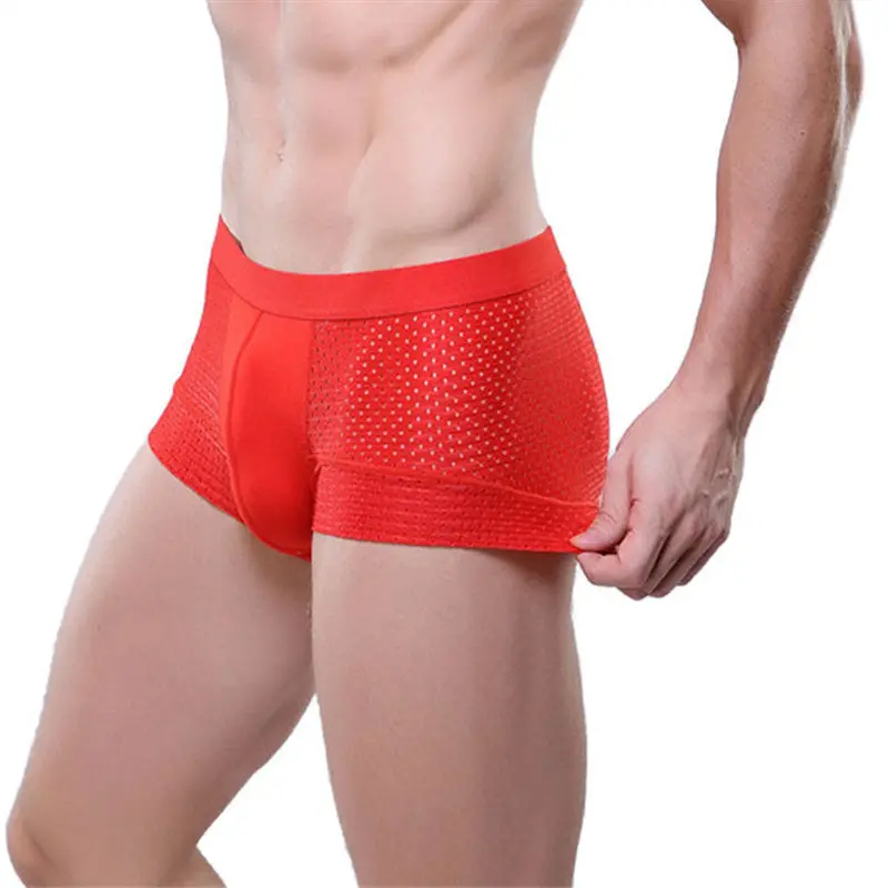 Stylish Xl3xl Mens Meryl Underwear Sexy Mesh Boxer Breathable Underpants For Man 8