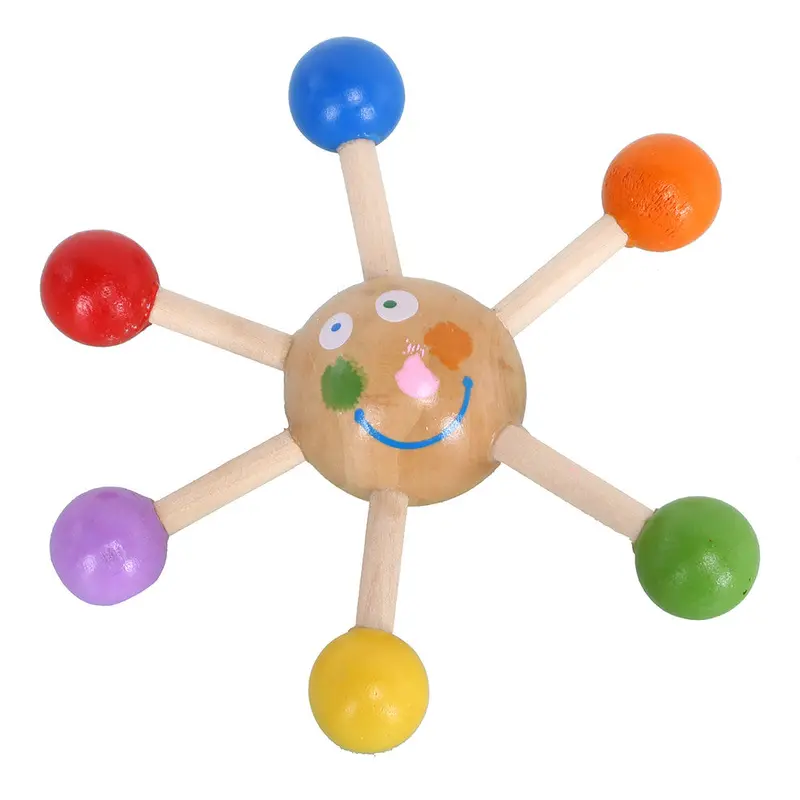 Sun Design Wooden Spinning Top Toy Novelty Play Traditional Parent Kids Wood Toys For Children 1