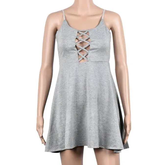 Sundresses Luxury Women Ladies Bandage Dress V Collar Beach Dress Robe Feida 4