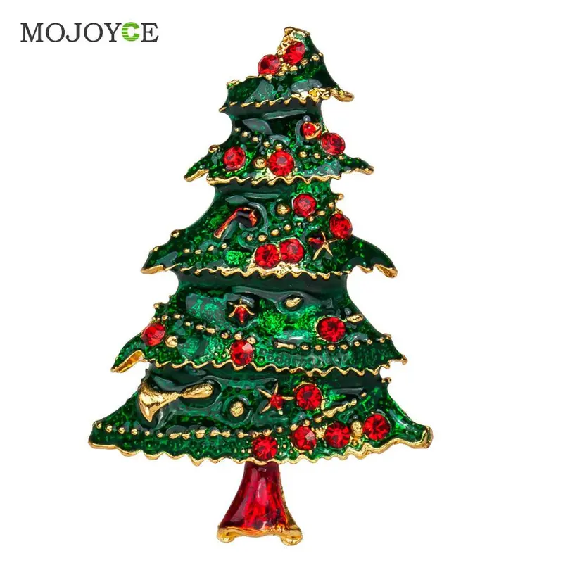 Sunny Multi-Colored Crystal Christmas Tree Brooch Pin Christmas Gift 1