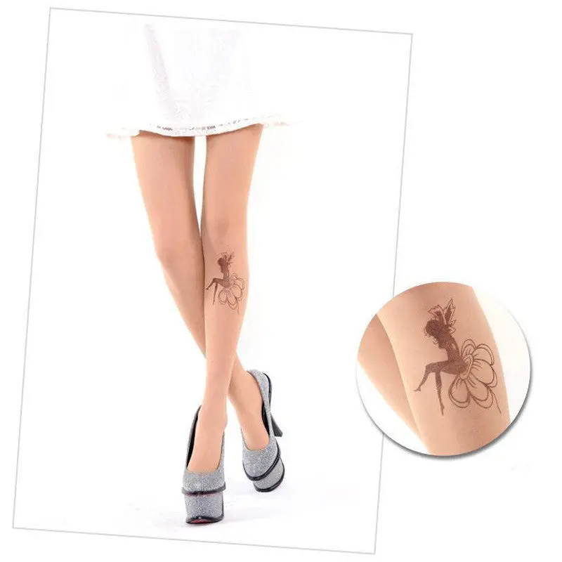 Super 5 Styles Sexy Stockings Womens Trendy Tattoo Pattern Sheer Temptation Tights Stockings & Feida 1