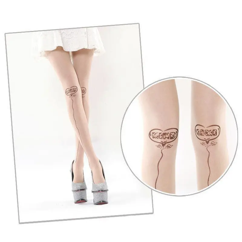 Super 5 Styles Sexy Stockings Womens Trendy Tattoo Pattern Sheer Temptation Tights Stockings & Feida 2