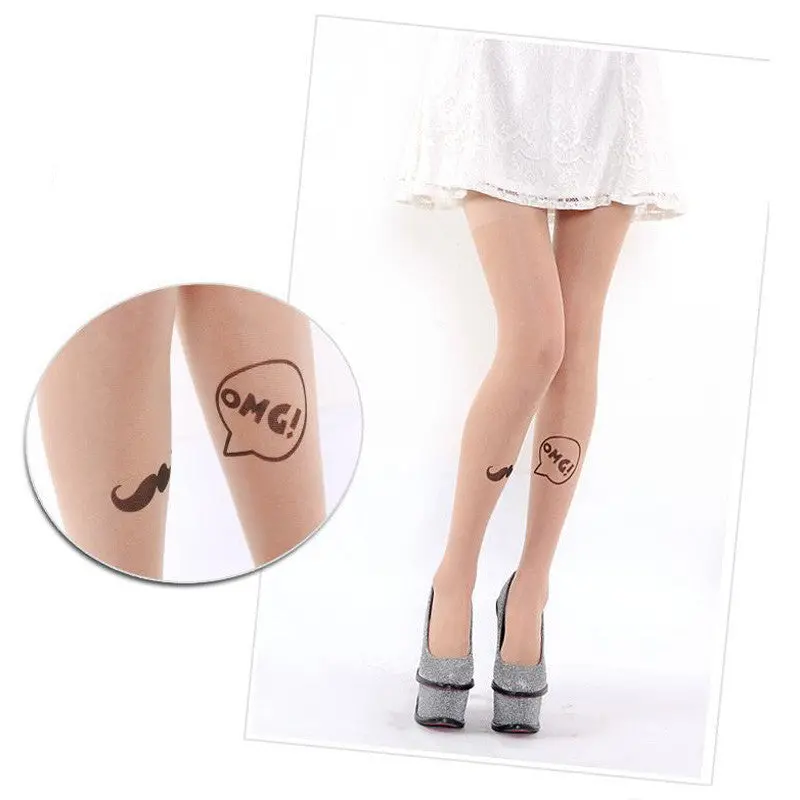 Super 5 Styles Sexy Stockings Womens Trendy Tattoo Pattern Sheer Temptation Tights Stockings & Feida 5