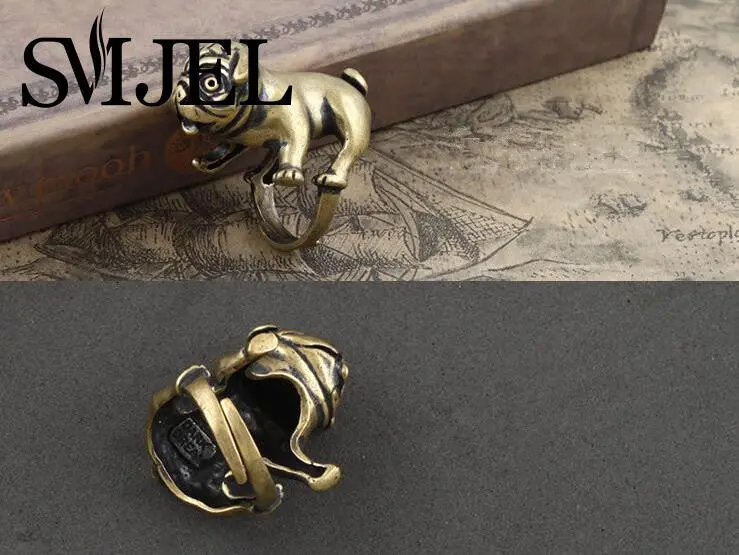 Super Cute Dog Punk Animal Ring Grandiose Dog Adjustable Vintage Rings R324 2