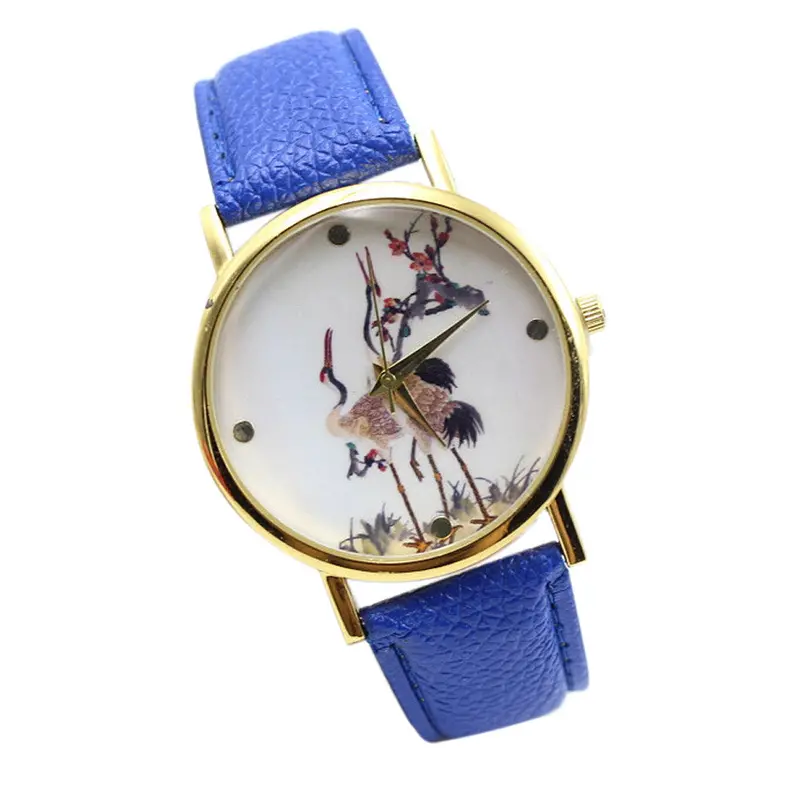 Super Deal Animal Pattern Watches Women Girl Leather Band Quartz Vogue Wrist Watches Kids Hour Relojes Relogio Feminino 2