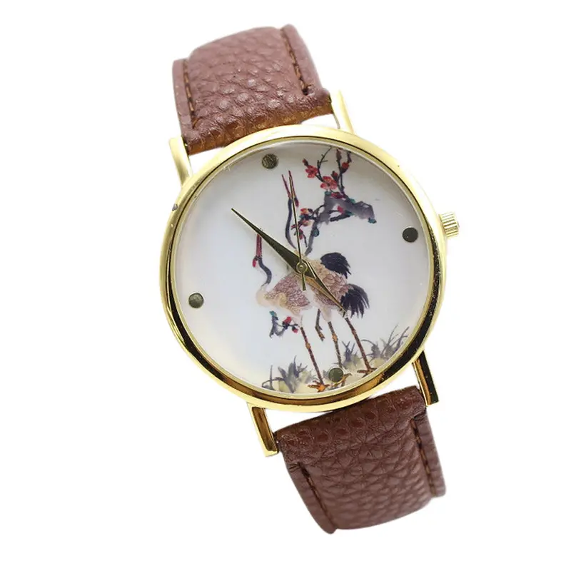 Super Deal Animal Pattern Watches Women Girl Leather Band Quartz Vogue Wrist Watches Kids Hour Relojes Relogio Feminino 3