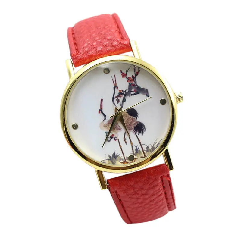 Super Deal Animal Pattern Watches Women Girl Leather Band Quartz Vogue Wrist Watches Kids Hour Relojes Relogio Feminino 5